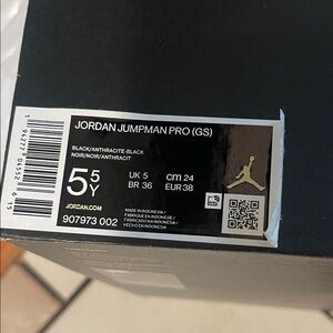 Jordan Jumpman Pro GS Black and Anthracite Sneakers